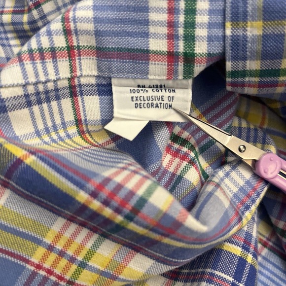 Polo Ralph Lauren‎ Oxford Shirt Button Up Multicolored Plaid Long Sleeve XXL - Picture 9 of 11